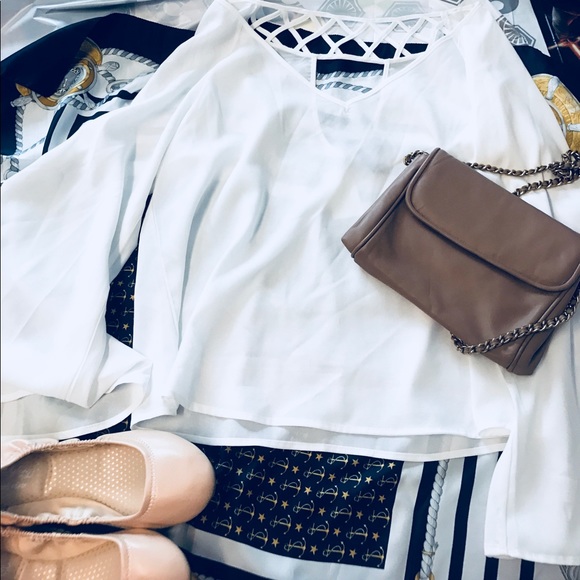 Tops - 🎉HP BELLE SLEEVE  sheer long sleeve top NWT